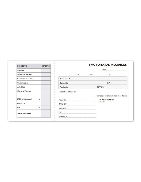 TALONARIO INQUILI- NATO TRES FL.207 DUPLICADO C/IVA