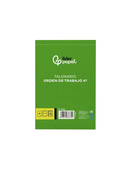 TALONARIO ORDEN TRABAJO 4º 255 DUPLICADO