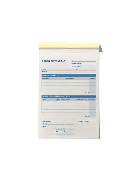TALONARIO ORDEN TRABAJO 4º 255 DUPLICADO