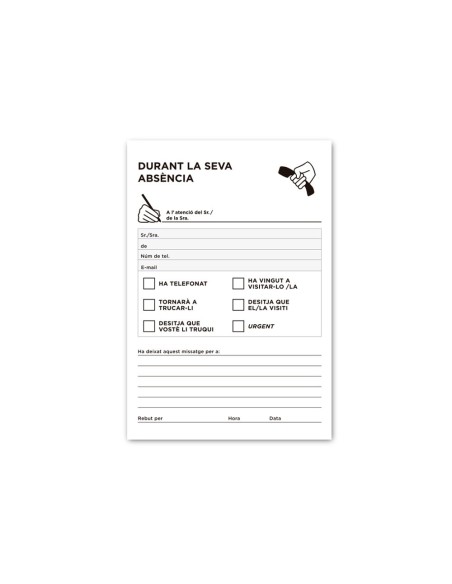 TALONARIO AUSENTES OCTAVO 103-CAT TEXTO EN CATALAN