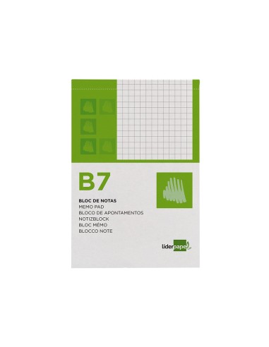BLOC NOTAS LIDERPAPEL 88X125MM 4MM 80H. 60GR. PERFORADO