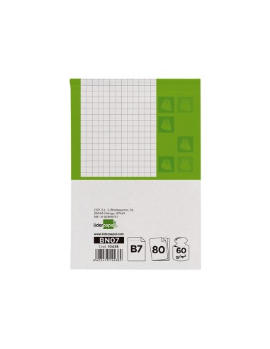 BLOC NOTAS LIDERPAPEL 88X125MM 4MM 80H. 60GR. PERFORADO