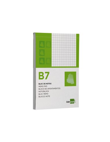 BLOC NOTAS LIDERPAPEL 88X125MM 4MM 80H. 60GR. PERFORADO