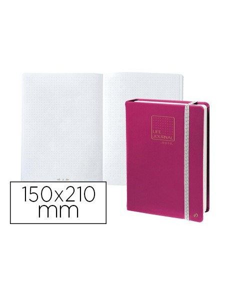 CUADERNO QUO VADIS INFINITE DOTS 15X21 CM 224H. T.SIMILPIEL CIRUELA