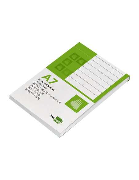 BLOC NOTAS LIDERPAPEL A7 HORIZONTAL 80H. 60GR. PERFORADO