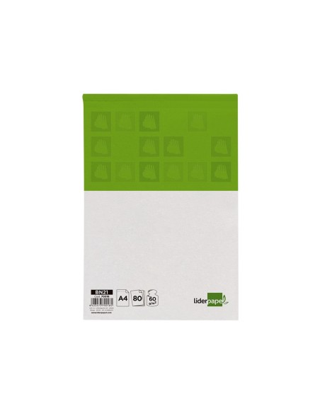 BLOC ENCOLADO LIDERPAPEL A4 4MM PERFORADO 80H. 60GR. S/TAPA