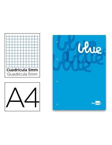 BLOC ENCOLADO LIDERPAPEL A4 5MM 100H. 100GR. AZ.