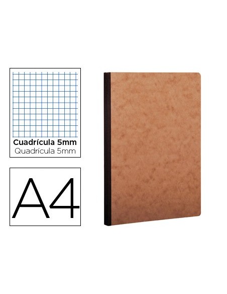 CUADERNO COSIDO AGE-BAG A4 T.CARTON 5MM.96H. 90GR. HAVANA
