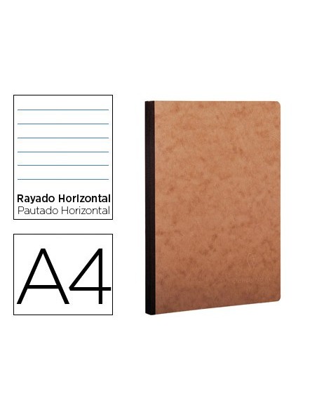 CUADERNO COSIDO AGE-BAG A4 T.CARTON HORIIZONTAL 96H. 90GR. HAVANA