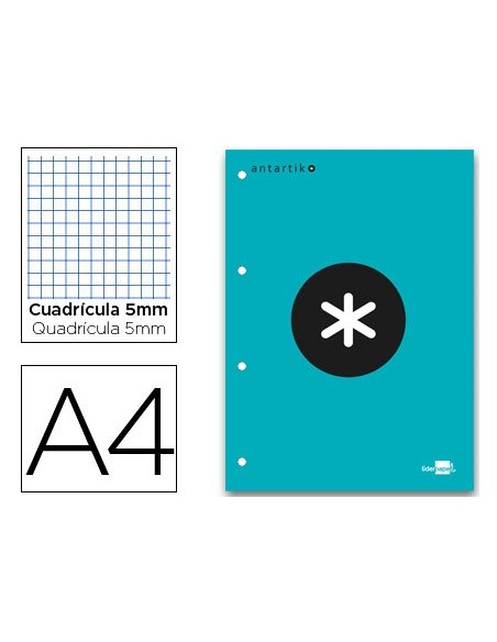 BLOC ENCOLADO ANTARTIK A4 5MM 100H. 100GR.TURQ.