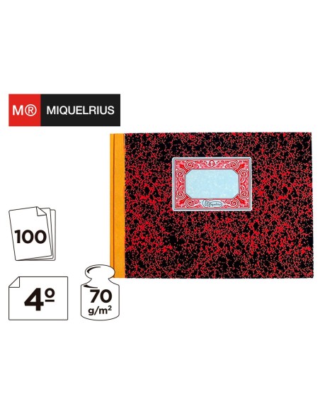 LIBRO MIQUELRIUS CARTONE 3086 4º APAISADO 100 H.CUENTAS CORRIENTES DE