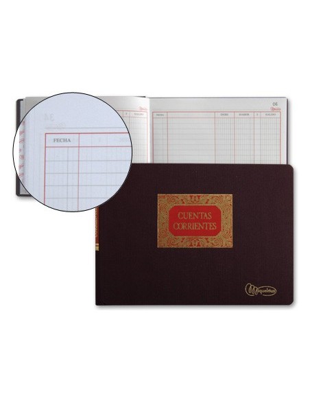 LIBRO MIQUELRIUS 4º APAISADO 100 H.CUENTAS CORRIENTES DEBE HABER Y SA