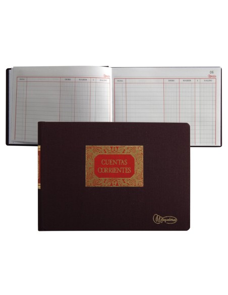 LIBRO MIQUELRIUS 4º APAISADO 100 H.CUENTAS CORRIENTES DEBE HABER Y SA