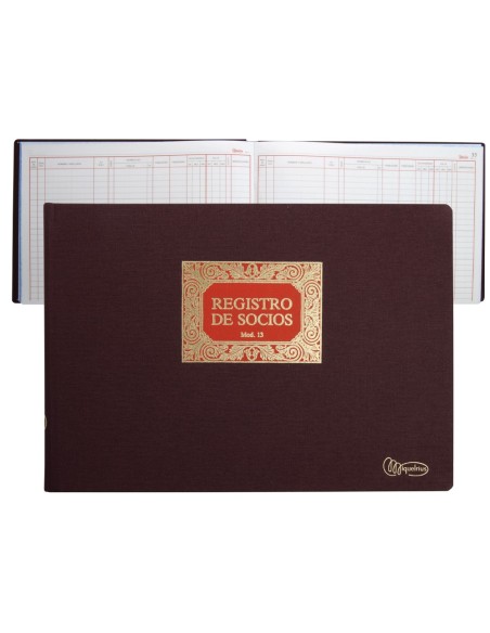 LIBRO MIQUELRIUS N. 13 FL.APAISADO 100 H.REGISTRO SOCIOS