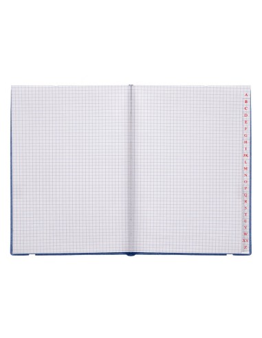 CUADERNO GRAP. LIDERPAPEL INDICE A6 4MM 120H. 70GR. AZ. C/GOMA