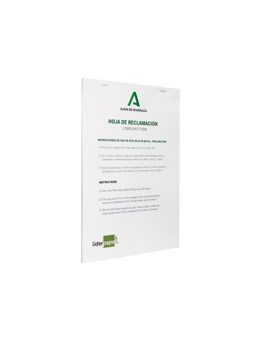 LIBRO LIDERPAPEL RECLAMACIONES JUNTA ANDALUCIA A4 25 JUEGOS OR+2 COP