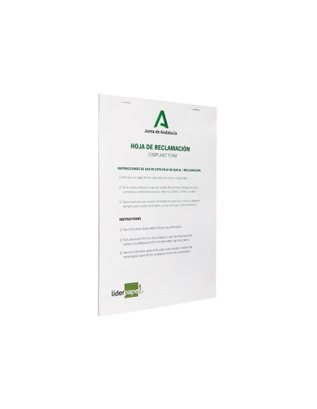 LIBRO LIDERPAPEL RECLAMACIONES JUNTA ANDALUCIA A4 25 JUEGOS OR+2 COP
