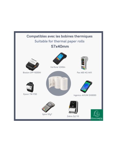 ROLLO SUMADORA EXACOMPTA TERMICO 57X40MM 55 G/M2 SIN BPA