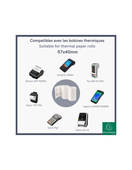 ROLLO SUMADORA EXACOMPTA TERMICO 57X40MM 55 G/M2 SIN BPA