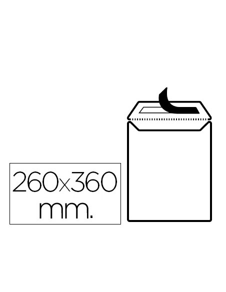 SOBRE LIDERPAPEL BOLSA BLANCO 260X360 MM SOLAPA TIRA SILICONA 250UD