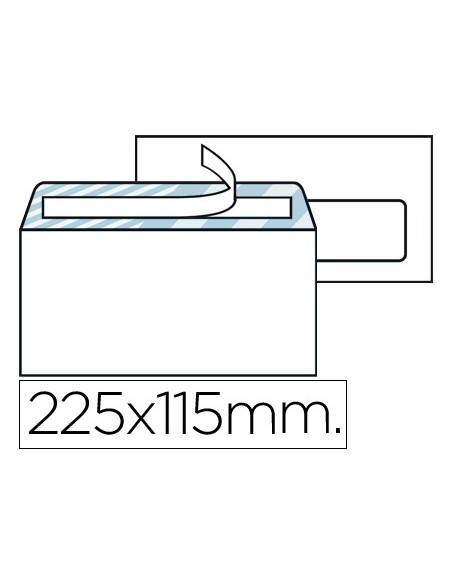 SOBRE N.4 BLANCO AMERICANO V/D 115X225MM TIRA SILICONA 500UD
