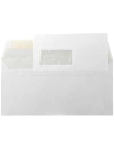 SOBRE N.6 BLANCO AMERICANO V/IZQ 115X225 TIRA SILICONA 500 UD