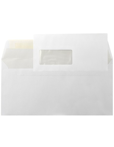 SOBRE N.6 BLANCO AMERICANO V/IZQ 115X225 TIRA SILICONA 500 UD