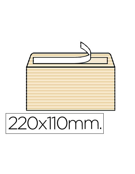 SOBRE VERJURADO AHUESADO 120 GR TIRA SILICONA 110X220MM CAJA 250 UDS.