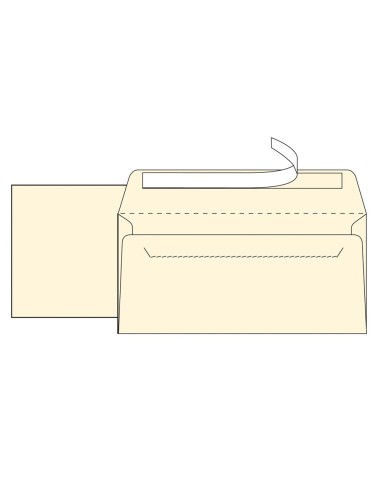 SOBRE VERJURADO AHUESADO 120 GR TIRA SILICONA 110X220MM CAJA 250 UDS.