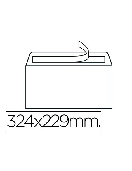 SOBRE N.14 BLANCO DIN C4 229X324 MM TIRA SILICONA CAJA 250 UDS.