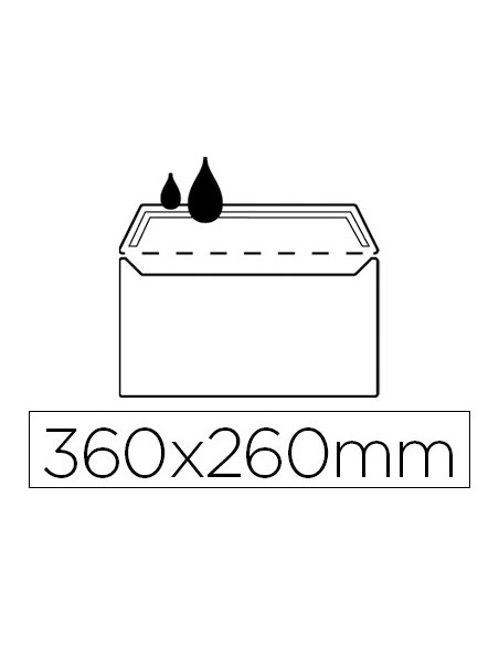 SOBRE ENGOMADO N.16 BLANCO FL.ESPECIA 260X360MM  CAJA 250 UDS. SOLAPA