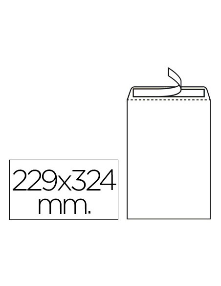 SOBRE BOLSA N.8 BLANCO DIN 229X324 MM TIRA SILICONA CAJA 250 UDS.