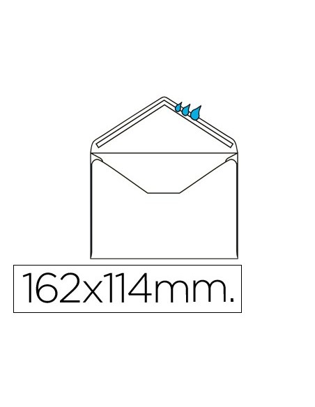 SOBRE ENGOMADO N.21 BLANCO C6 114X162 MM  SOLAPA PICO CAJA 500 UDS.