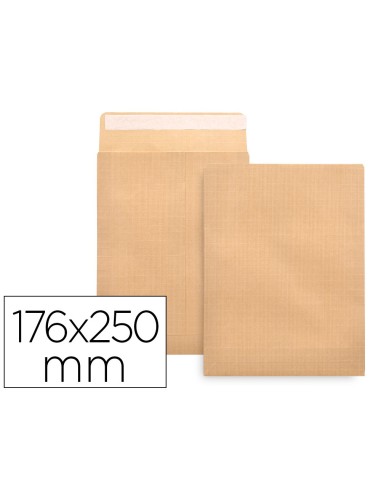 SOBRE BOLSA N.14 KRAFT B5 176X250 MM TIRA SILICONA CAJA 500 UDS.