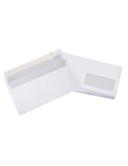 SOBRE LIDER.N 3 BLANCO DIN AMERICANO V/D 110X220MM SILICONA 25UD.