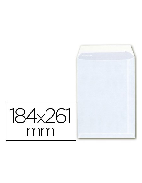 SOBRE AB-26 BOLSA OFF-SET BLANCO 184X261 MM TIRA SILICONA -CAJA 250