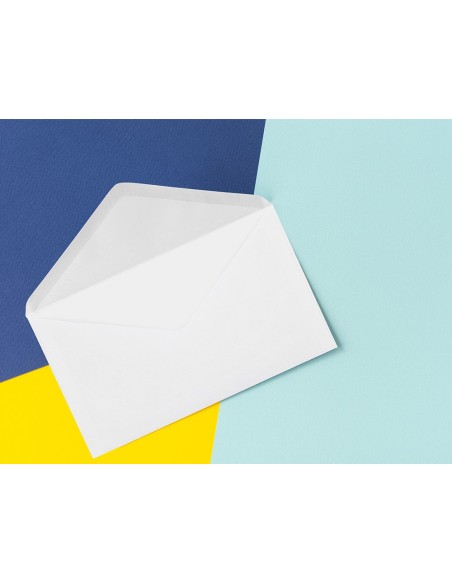 SOBRE BL.CON FONDO 95X162MM ENGOMADO SOLAPA PICO CAJA 500 UD.