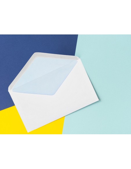 SOBRE BL.CON FONDO 95X162MM ENGOMADO SOLAPA PICO PQ.DE 25 UD.