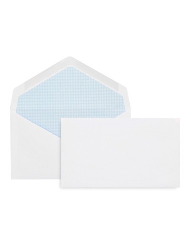 SOBRE BL.CON FONDO 95X162MM ENGOMADO SOLAPA PICO PQ.DE 25 UD.