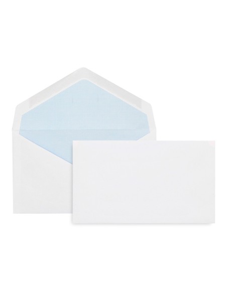 SOBRE BL.CON FONDO 95X162MM ENGOMADO SOLAPA PICO PQ.DE 25 UD.