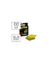 BLOC NOTAS ADH. POST-IT 76X76MM EXTREME 3UD. 45H. COL. SURT. 2