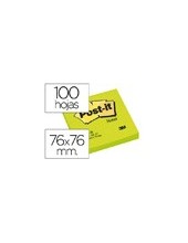 BLOC NOTAS ADH. POST-IT 76X76MM 100H. VE. NEON 2