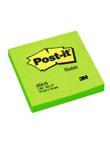 BLOC NOTAS ADH. POST-IT 76X76MM 100H. VE. NEON