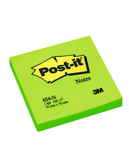 BLOC NOTAS ADH. POST-IT 76X76MM 100H. VE. NEON