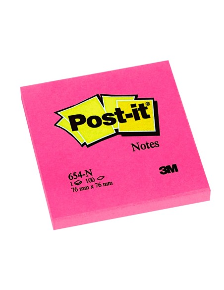 BLOC NOTAS ADH. POST-IT 76X76MM 100H. FUC. NEON