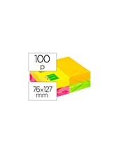 BLOC NOTAS ADH. Q-CON. 125X75MM 12UD 80H. COL. SURT. FLUOR 2