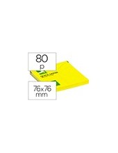 BLOC NOTAS ADH. Q-CON. 75X75MM 80H. AM. NEON 2