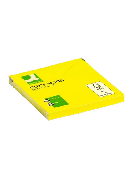 BLOC NOTAS ADH. Q-CON. 75X75MM 80H. AM. NEON