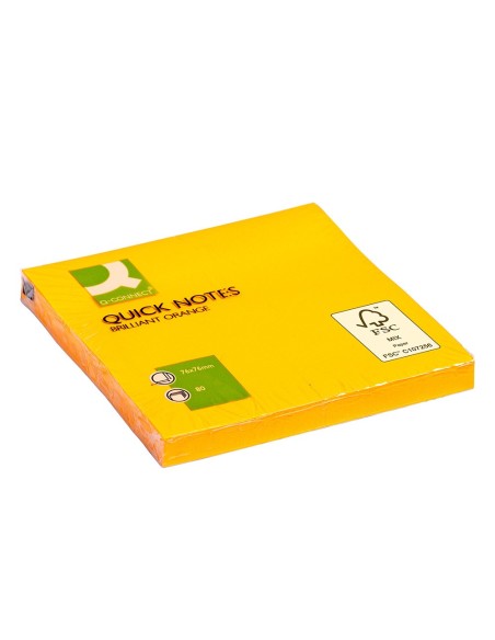 BLOC NOTAS ADH. Q-CON. 75X75MM 80H. NJ. NEON