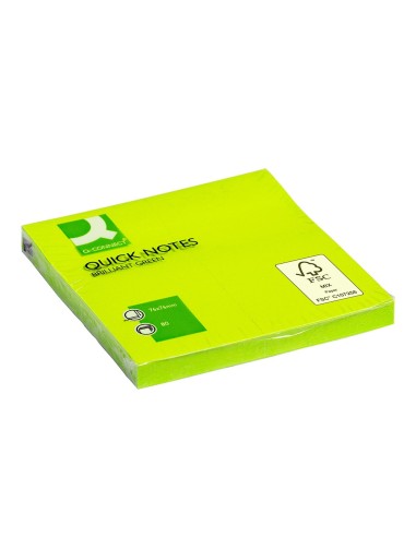 BLOC NOTAS ADH. Q-CON. 75X75MM  80H. VE.NEON